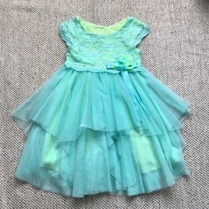 Jona Michelle toddler multiple layered aqua dress